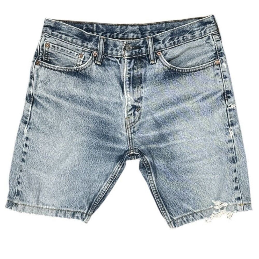 LEVI'S 505 Vintage Jean Jorts Shorts Size 32 Distressed Destroyed Faded 90s Y2K